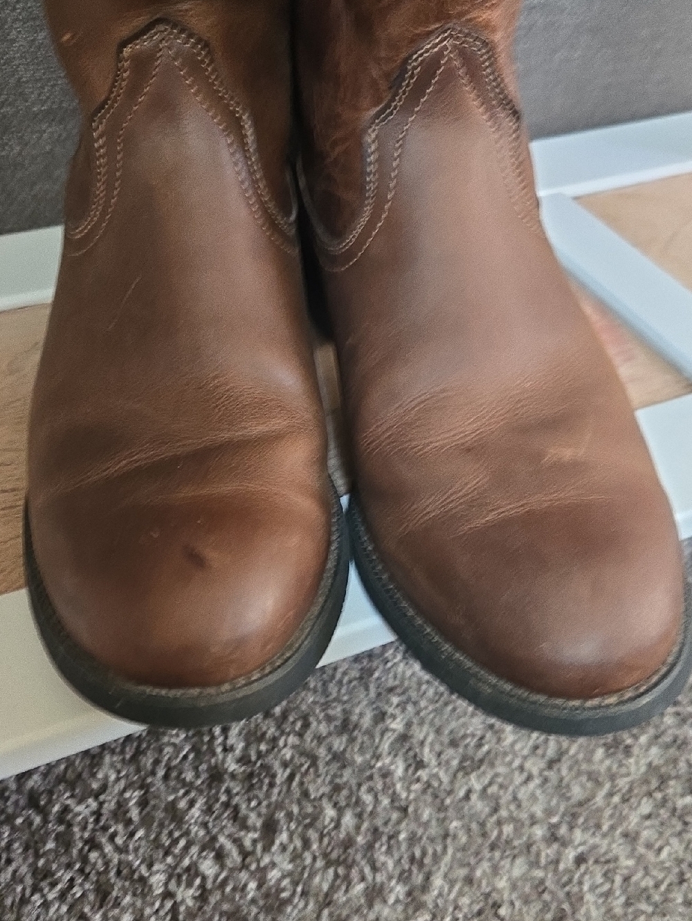 Ariat Mens Heritage Roper Western Boot Round Toe 10D Oiled Brown Distressed - Picture 11 of 14